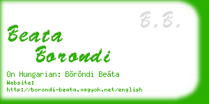 beata borondi business card